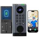 eLinkSmart Smart Door Lock with Camera Deadbolt with Video Doorbell PIR Motion Detection Front Door Lock with Fingerprint Keypad Code Long-Lasting Battery Built-in Wi-Fi No hub Required No Drilling