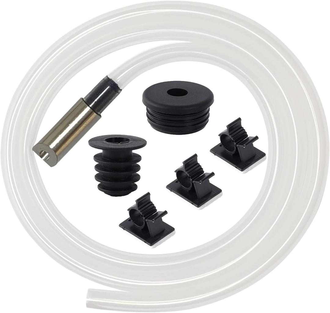 Sink Soap Dispenser Extension Tube Kit (47 Inch) - Fit Most Dispenser Pump, Dishwasher Safe, Leakproof - Metal Check Valve, Silicone Stoppers & Tube Clamps Included (47 inches, Transparent)