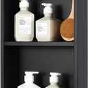 No Tile Needed Shower Niche for Bathroom Storage,Recessed Wall Niche,Double Shelves,Stainless Steel (Black, 24 * 12 in)