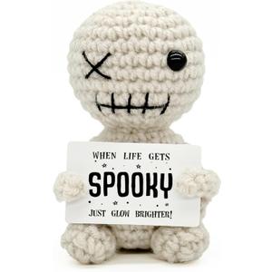 Funny Positive Voodoo Doll Crochet  Inspirational Halloween Gifts for Women Men  Motivational Gifts for Mom Dad Friend Coworker Sister Wife Husband  Halloween Party Favors Decorations