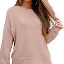 Women's Casual Crew Neck Sweatshirts Casual Loose Pullover Tops Long Sleeve Fall Shirts Fashion Clothes OneSize