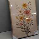 KUVIOKE Vintage Wildflower Bouquet Framed Wall Art Color Botanical Flower Wall Decor Modern Colorful Floral Hanging Decor for Living Laundry Dining 16x24in (Natural Framed) (24L" x 16W" x 3 Panels Natural)