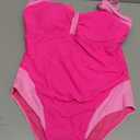 Tempt Me Pink Women Plus Size One Piece Swimsuits - Tummy Control Bathing Suits 2025 Color Block Swimwear 14W