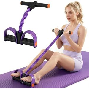 Pedal Resistance Band with Handle, Upgraded 6-Tube Pedal Puller Resistance Band for Sit Up Exercise Equipment, Fitness Exercise Bands for Women Slimming, Abdomen, Waist, Hands, Legs