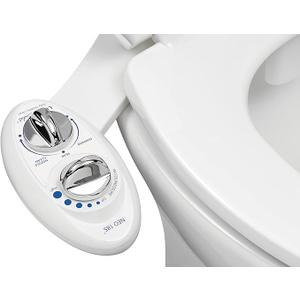 LUXE Bidet NEO 185 - Dual Nozzle, Self-Cleaning, Non-Electric Bidet Attachment for Toilet Seat, Adjustable Water Pressure, Rear & Feminine Wash (Blue)