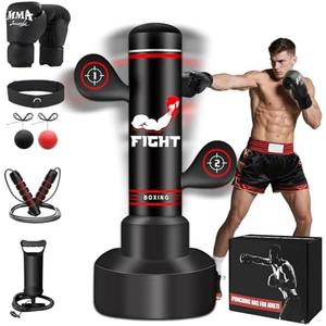 Upgraded Heavy Freestanding Punching Bag for Adults Teens, 70” Standing Punching Bag Kicking Bag Heavy Bag, Women Men Kickboxing Bags for Training MMA Fitness Home Gym, There is no jump rope.