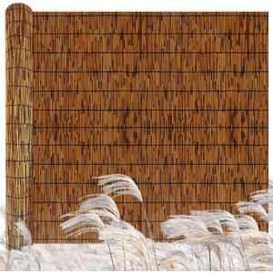 Natural Reed Fencing,4FT X 16.4FT Reed Screen Balcony Reed Fence Bamboo Screen Fencing for Outdoor Backyard PatioBrown (1 Pack 4FT16.4FT)