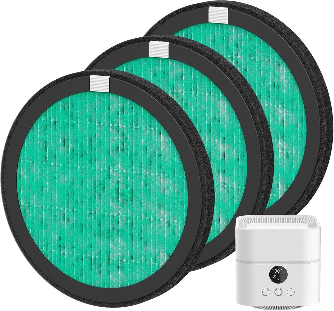 3 Pack Replacement Filters Compatible with HomBreez Air Purifier and Humidifier Combo (WG-03/WG-03-S/F-WG), 4-Stage Filtration System Filters