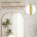 Koonmi Full Length Mirror, 56"x21" Mirror Full Length with Stand, Gold Domed Top Square-Edged Floor Mirror with Aluminum Alloy Frame for Bedroom Living Room