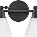 Hinkley Arti 51184BK Large Adustable Single Light Vanity - Adjustable Height, Cased Opal Shade - Black
