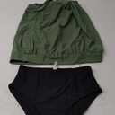 Yonique Blouson Tankini Swimsuits for Women Loose Fit Modest Two Piece Bathing Suits (Small, Army Green Tankini)