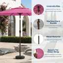 10FT Patio Umbrella, 2 Tier Outdoor Table Umbrella, Large Vented Market Umbrellas with Push Button Tilt and Crank, 8 Sturdy Ribs for Backyard, Deck, Pool, UPF50+ UV Protection