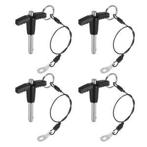 Uxcell 4Pcs T Handle Lock Pins, 6mm x 20mm Usage Length Stainless Steel Push-Button Quick Release Pin