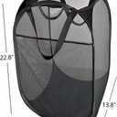 HOUSE AGAIN Mesh Popup Laundry Hamper, [Reinforced] Collapsible Laundry Basket, Foldable Pop Up Hamper with Durable Handles, Easy to Open and Fold for Dorm, Laundry Room, Bedroom, Travel, (Black)