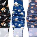Dono Reusable Belly Bands for Male Dogs, 3 Pack Washable Dog Diapers Male, High Absorbency Male Dog Wraps, Leakproof Doggie Diaper for Puppy Doggy, Space Alien, Large