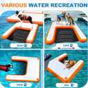 VOFiTNY Inflatable Dog Pool Ramp Portable Floating Ladder for Dogs, Puppy Docks, and Water Plank for Inground Pools and Lakes (4ft x 3.3ft x 4in, Orange)