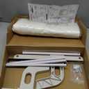 Zoratoo Cat Window Sill Perch with Large Bolster, Easy to Adjust & Assemble Cat Window Seat for Windowsill & Bedside, Pet Hammock Bed for Large Cats and Kittens (White, L)