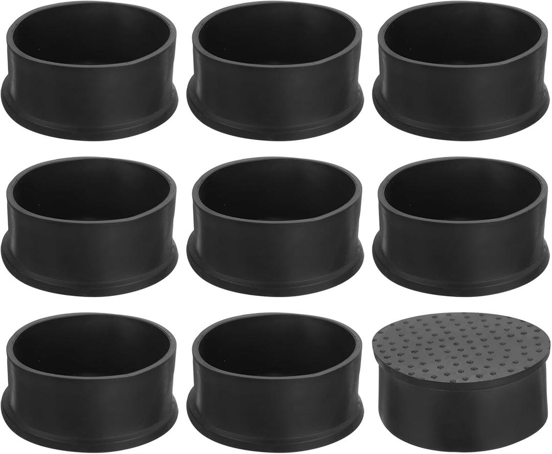 uxcell 9Pcs Chair Leg Caps, Fit OD 76mm (3 Inch) Non-Marking PVC Chair Leg Tips Non-Slip Chair Leg Floor Protectors Round Table Covers End Caps for Furniture, Black