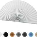 Arch Window Pleated Blinds Half Circle Window Shades Cordless Non-Woven Self Adhesive Shades Half Moon Round Window Cover Easy to Cut & Install (18"W x 36"H, White)