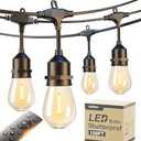 100FT S14 Outdoor String Lights, 64+4 Shatterproof Bulbs 2W, 1.5FT Spacing IP65 Waterproof| Dimmable with Remote, Heavy-Duty, Include Screw & Zip Ties for Patio Backyard Holiday Outside