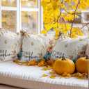 Fall Thanksgiving Pumpkin Throw Pillow Covers 12x20 Set of 2,Maple Leaf Decorative Pillow Covers,Retro Linen Cushion Case for Sofa Couch Patio Garden Bedroom