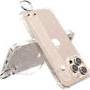 for iPhone 16 Pro Max Clear Glitter Case with Hand Strap, Sparkle Bling Flexible TPU Protective Cover Case with Adjustable Hand Strap & Keyring for Girls & Women - 6.9 Inches 2024
