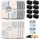8 Pack Replacement Filters & 8 Pack Pre-filter Sponges for 84oz/2.5L Automatic Pet Fountain, BFLICROY Cat Water Fountain Filter, Triple Filtration Pet Fountain Replacement Filters