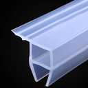 Shower Door Seal Strip, 120" Soft Frameless Glass Sweep Side Seal to Stop Shower Leaks H Type,Fit for 12mm (1/2) Glass Door