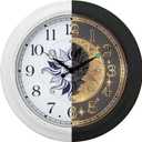 OCEST Large 15 Inch Metal Waterproof Outdoor Clock, Silent Illuminated Night Light Battery Operated Wall Clocks for Garden Pool Patio Living Room Decorative Decor