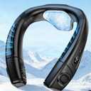 MGUP Neck Air Conditioner with 6 Adjustable levels,Cooling Neck Fan Support 360Airflow and Cooling Plate,5200mAh Portable Rechargeable Wearable Personal Fan,Fast Cooling for Women/Men (Black)