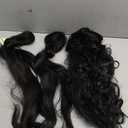 30 32 34 Inch Yaki Straight Human Hair Bundles Niegmeag #1B Natural Black Bundle Doubles Weft kinky Straight #1b Color Human Hair Extensions Weave 3 Bundles Total 150g