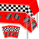 3 Packs Checkered Race Car Tablecloth Racing Car Table Covers Black and White Checkered Flag Tablecloth for Kids Birthday Party Supplies Two Fast Birthday Baby Shower Party Decorations