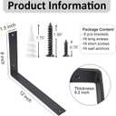 Shelf Brackets 12 Inch L Brackets for Shelves Heavy Duty Black Wall Brackets for Shelves 5mm Thick Metal Bracket Support for Shelf with Screws