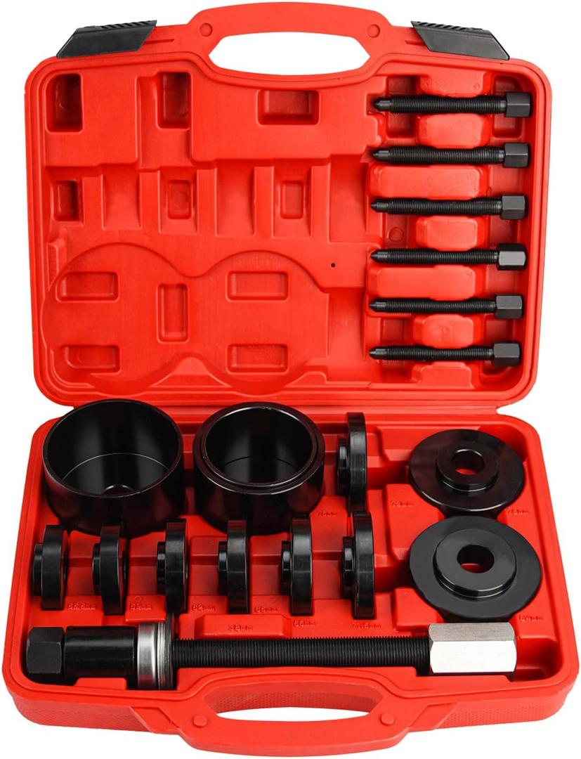 19pcs Front Wheel Drive Bearing Puller Front Wheel Drive Bearing Press kit Front Wheel Drive Bearing Removal Installation Tool Wheel Bearing Removal Kit (Red)