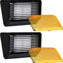 Leisure LED 2 Pack RV Exterior Porch Utility Light 12v 280 Lumen Lighting Fixture. Replacement Lighting for RVs, Trailers, Campers, 5th Wheels Black Base, Clear and Amber Lens (Black, 2-Pack)