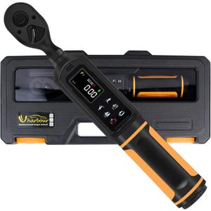 Digital Torque Wrench 3/8 Drive, 0.66-44.29Ft.lbs/0.9-60Nm Range, Electric Torque Wrench with Dual Direction Ratchet, 2% Accuracy with Vibration, Buzzer and LED Alert