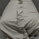 JANZAA Comforter Set Full Size Beige Ruffle Comforter 3PCS Soft Fluffy Comforter Vintage Farmhouse Bed Comforter Set Shabby Chic Bedding with 2 Off White Pillowcases