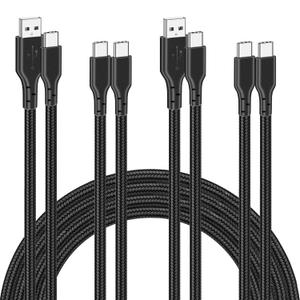 4 Pack Braided Charging Cable 60W 3.1FT(2 Pack USB to USB C and 2 Pack USB C to USB C) Type C 60W Fast Charging Cable for iPhone 17 Series/16 Series/15 Series,iPad,AirPods,Watch,Samsung and More