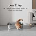 Stainless Steel Litter Box - Metal Small Cat Kitty Litter Box Pan, Indoor Low Entry Litterbox Tray, Odor-Free, Non-Stick, Easy Cleaning Pet Toilet Supplies for Kitten, Rabbit, Dog