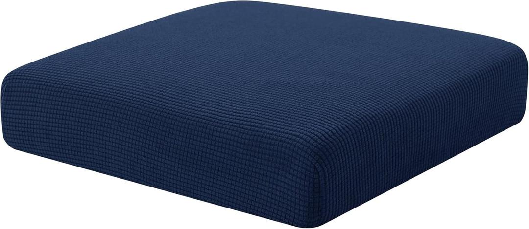 Hokway Stretch Couch Cushion Slipcovers Reversible Cushion Protector Slipcovers Sofa Cushion Protector Covers(Darkblue, Small) (Small (1 Piece))