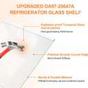 UPGRADED DA97-20647A Refrigerator Glass Shelf Replacement Compatible with Samsung Fridge Glass Shelf RS27T5200SR/AA, RS28A500ASR, RS27T5201SR/AA, RS27T5561SR/AA, RS27T5200SG Tempered Glass Upper Shelf