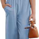 Girls Romper Summer Ruffle Sleeveless Wide Leg Jumpsuit (8-9 Years, Sky Blue)