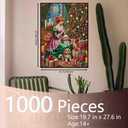 Victorian Lady and Dog Jigsaw Puzzles 1000 Pieces Christmas Tree Art Jigsaw Puzzles for Challenging Family Activity Games DIY Handwork Puzzle for Home Wall Decor Gifts 20x27 Inches (Santa-09)