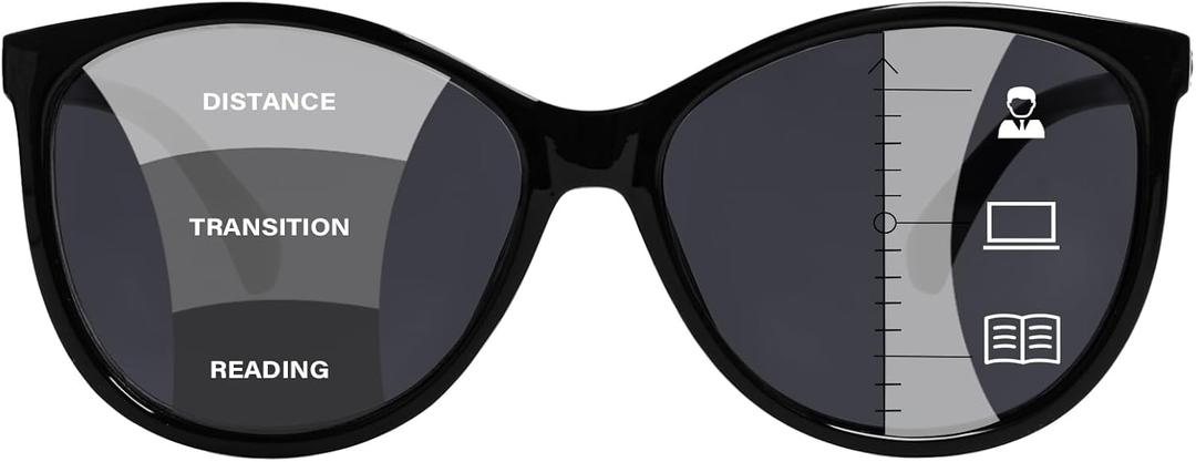 Progressive Multifocal Sunglasses for Women Men, Multifocus Sun Readers Outdoor Reading Sunglasses Women's with UV400