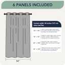Outdoor Curtains for Patio Waterproof 6 Panels - Windproof, Privacy, Weatherproof Outside Drapes for Gazebo Pergola Porch, Grommet Top and Tab Bottom, 54x84 Inch, Navy