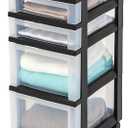 IRIS USA, Inc. MC-322-TOP 4-Drawer Storage Cart with Organizer Top, Clea