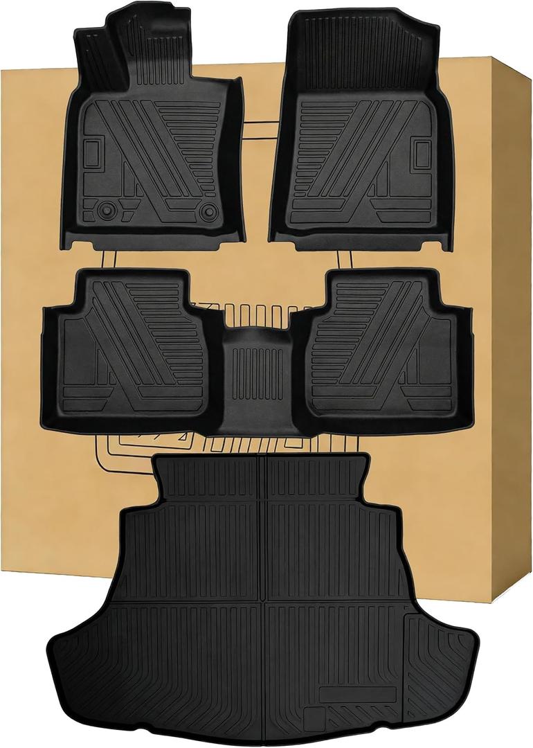 All Weather Floor Mats TPE Rug with Cargo Liners for Toyota Camry 2018-2026