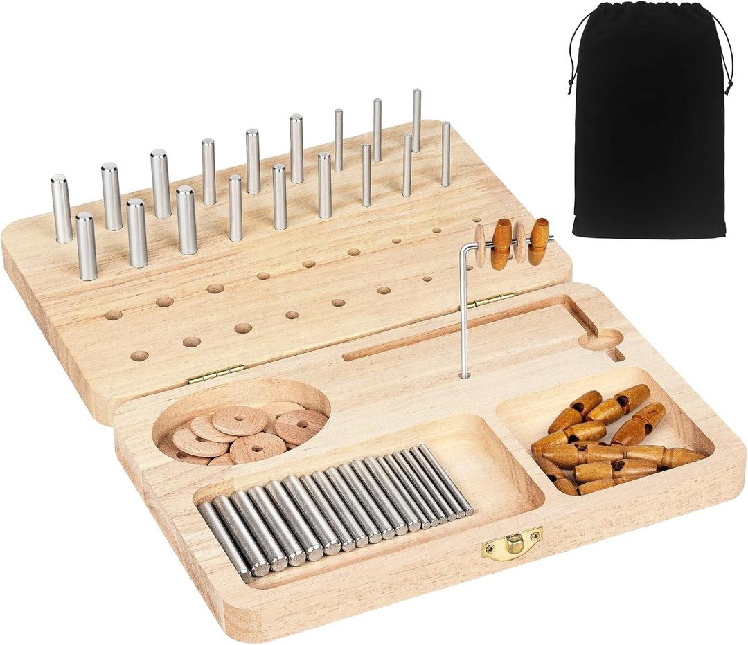 Wooden Pegboard for Finger Dexterity, 36-Hole Hand Therapy Peg Board with Multifunctional Test Kit to Improve Fine Motor Skills and Finger Dexterity