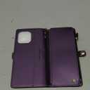 Defencase Compatible with iPhone 16 Pro Max Case Wallet with RFID Blocking Card Holder for Woman, PU Leather Magnetic Snap Flip Zipper Strap Wallet Phone Case Fit for iPhone 16 Pro Max 6.9", Purple