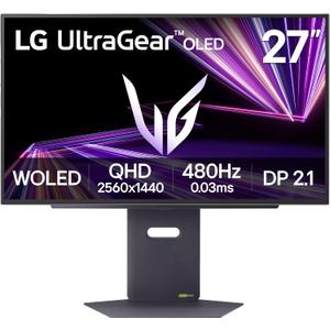 LG 27GX790A-B 27-inch Ultragear OLED Gaming Monitor QHD 1440p 480Hz, 0.03ms, DisplayPort 2.1, True Black 400, NVIDIA G-Sync, AMD FreeSync Premium Pro, HDMI, USB, Tilt/Height/Swivel/Pivot Stand, Black